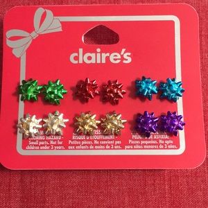 Claire’s Bow Earrings 6 Pair New